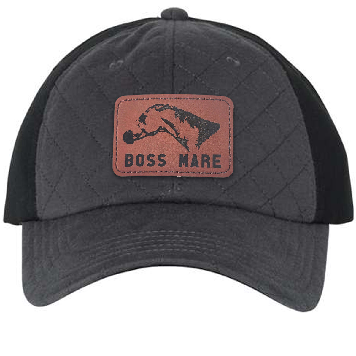 The Boss Mare Logo Leather Patch Hat Vintage Red Stripe