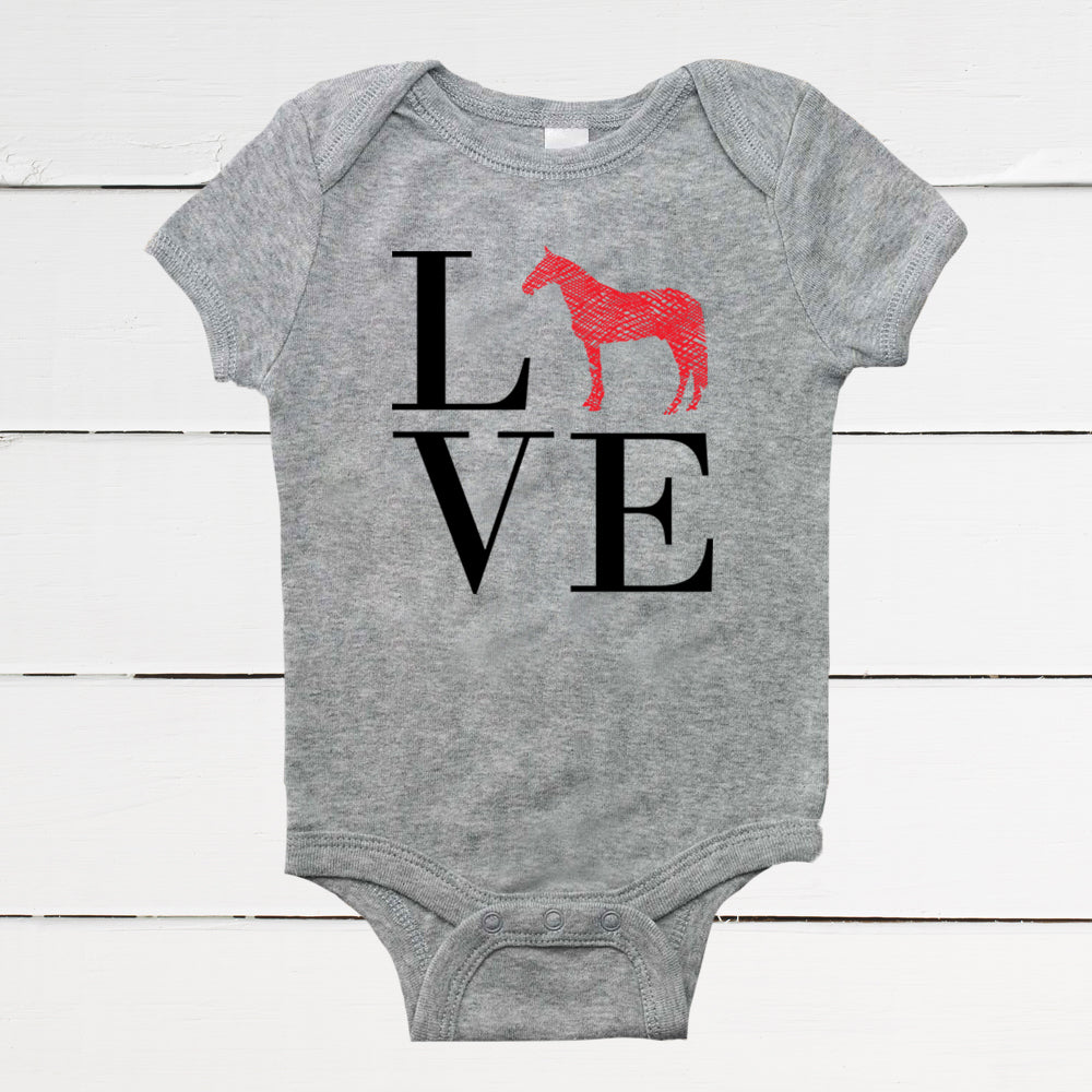 LOVE Horses Infant Bodysuit Equestrian Creations