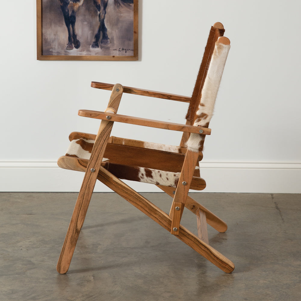 Modern Ranch Cowhide Folding Chair